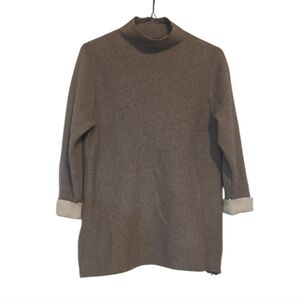 Tahari Mock Neck Beige Sweater